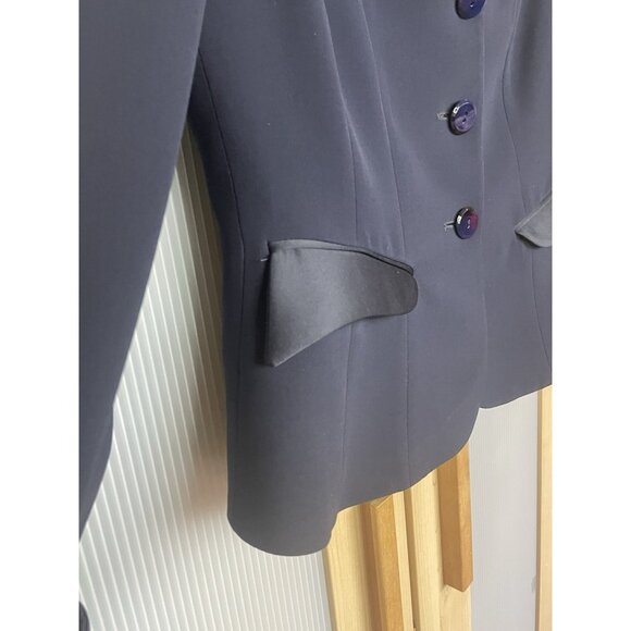 Armani Collezioni Italian Tailored Blue Blazer Jacket Silk US 6 IT 42 Designer - Picture 2 of 9